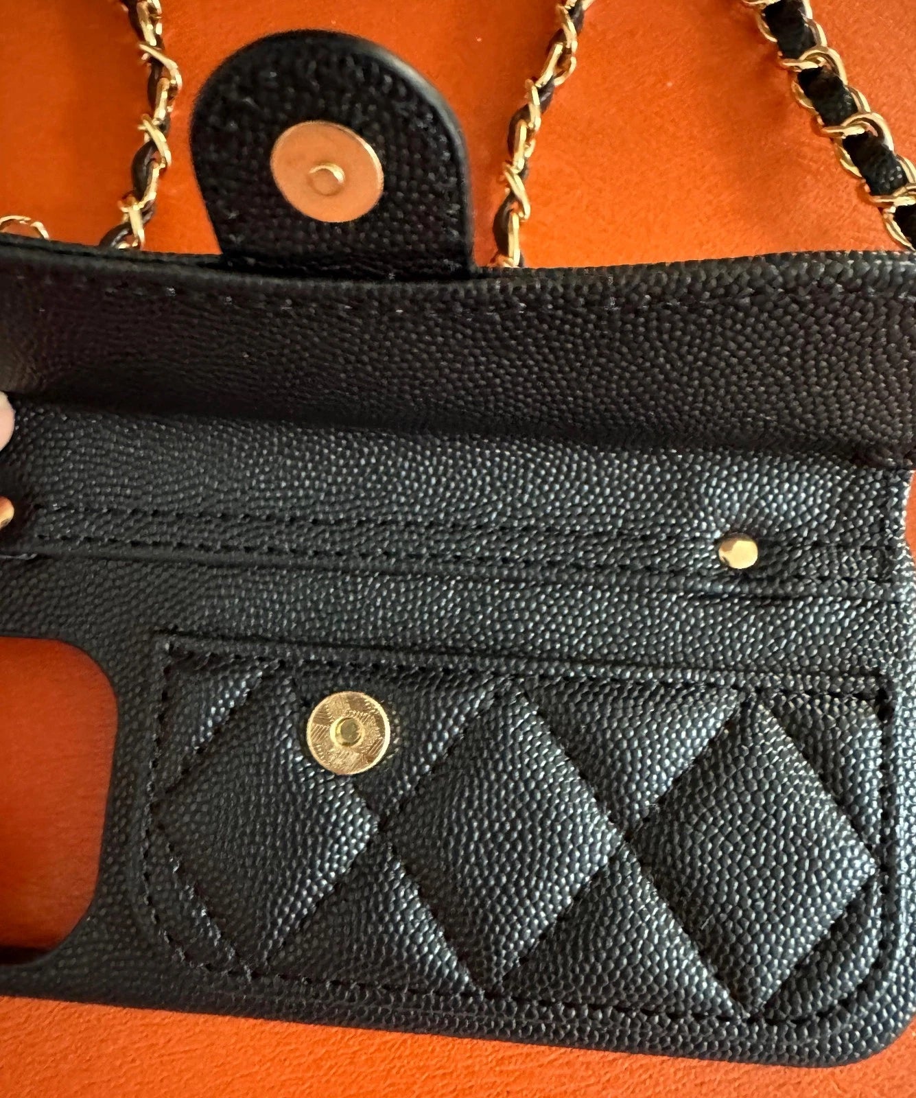 Iphone Chanel Case Black Phone Case + chain