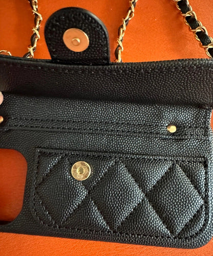 Iphone Chanel Case Black Phone Case + chain
