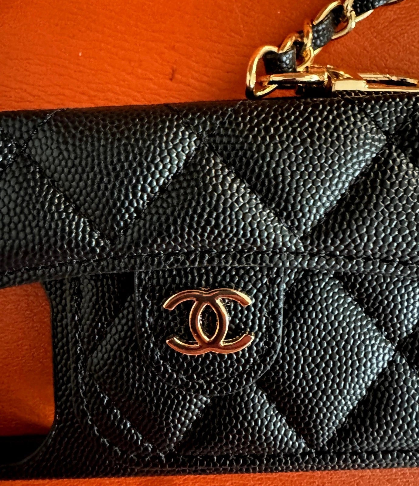 Iphone Chanel Case Black Phone Case + chain